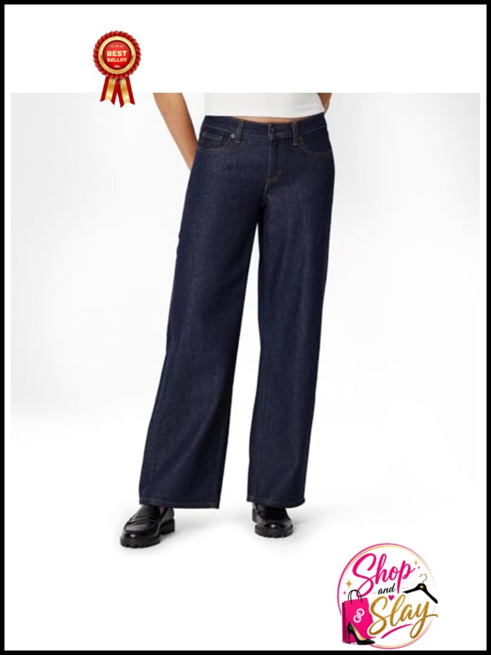 Ultra Soft Low Rise Wide Leg Jeans Cotton Lyocell Denim
